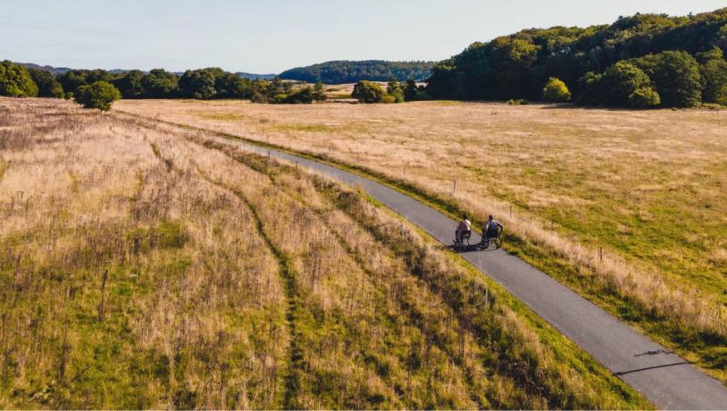 Rollstuhlfahrer im Bindeballestien